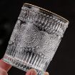 Picture of Romantic Water Glass Vintage Drinking Glasses Tumblers Clear Glassware Set